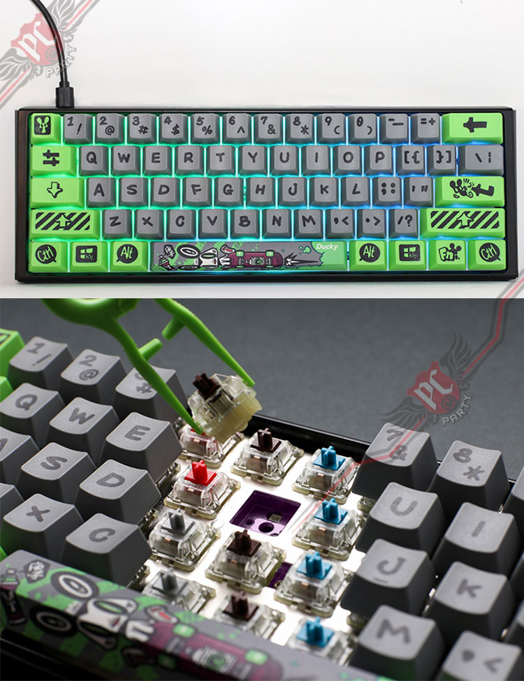 ducky one2 80% 茶軸 Ducky One 2 PBT 熱昇華RGB 2020 鼠年限量版61鍵紅軸茶軸青軸黑